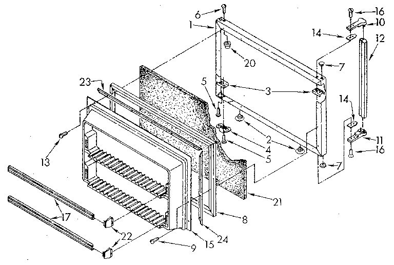 Kenmore 1068698482 freezer door diagram