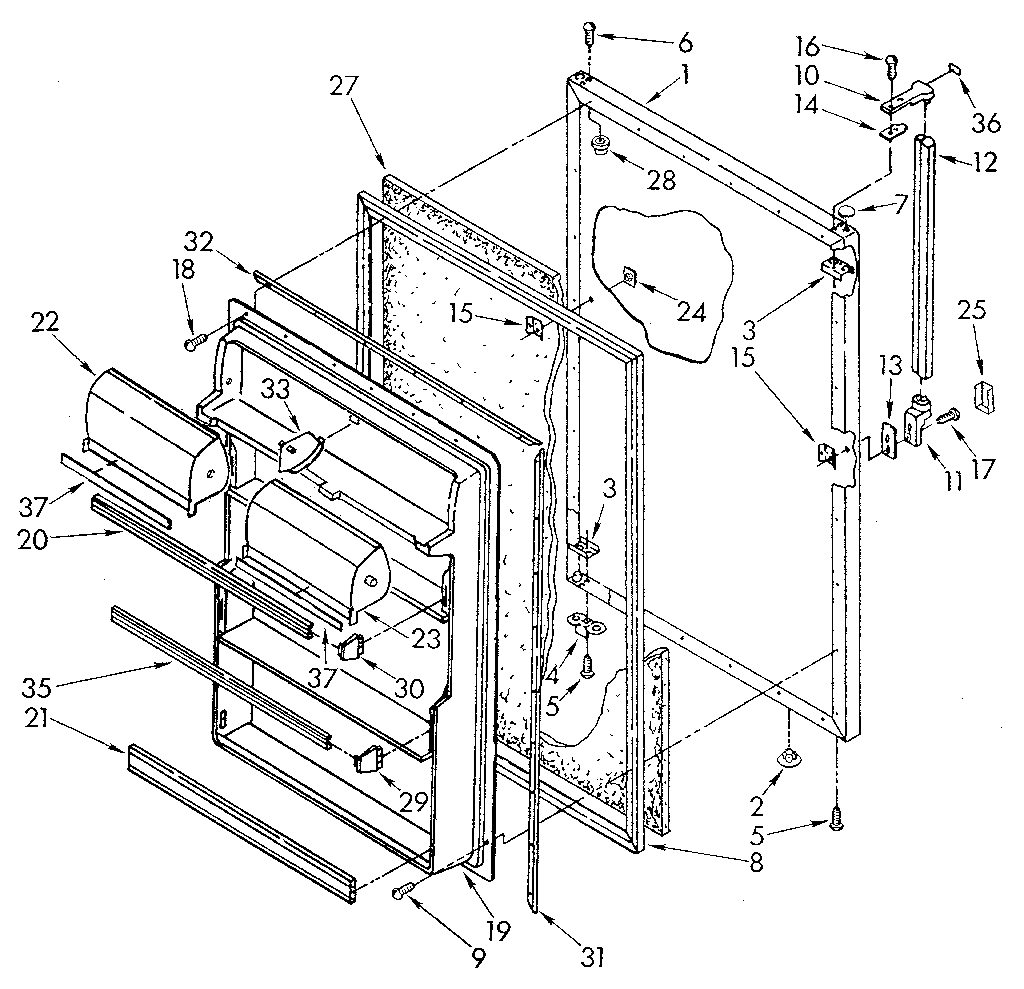 Kenmore 1068698482 refrigerator door diagram