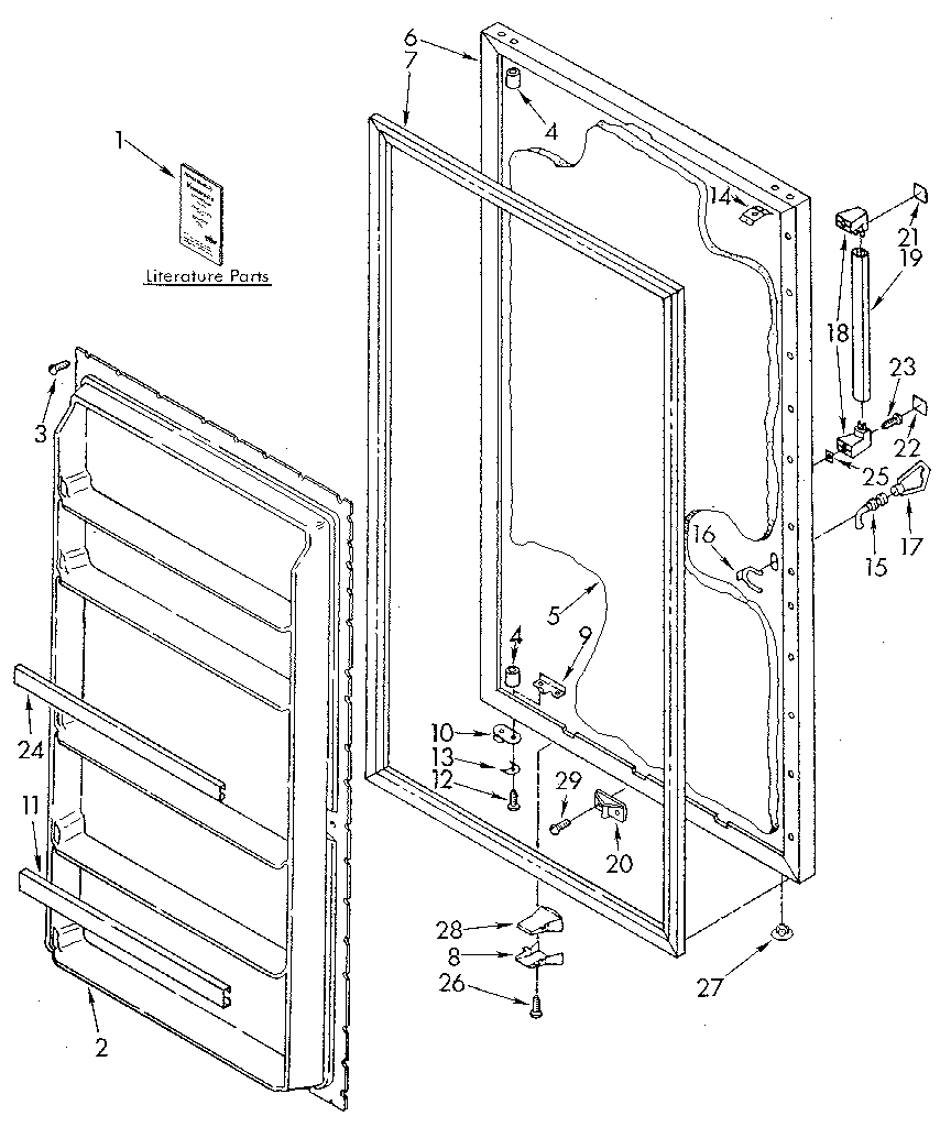 Kenmore 1069205580 door diagram