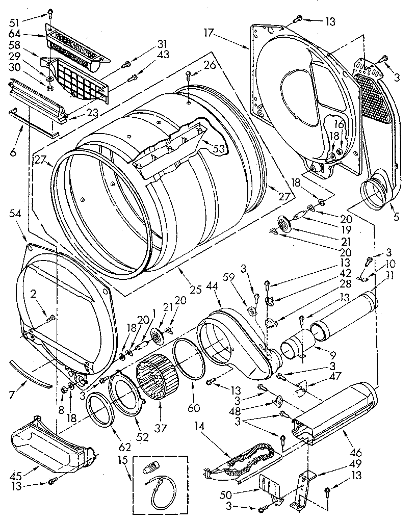 Kenmore 11086402800 upper and lower bulkhead diagram
