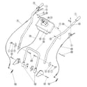 Troybilt A0000100 handlebars, control levers, and throttle lever diagram