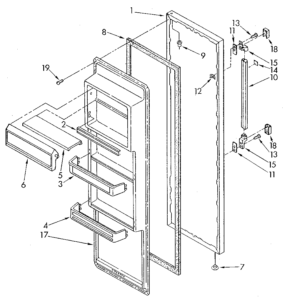 Kenmore 1069510410 refrigerator door diagram