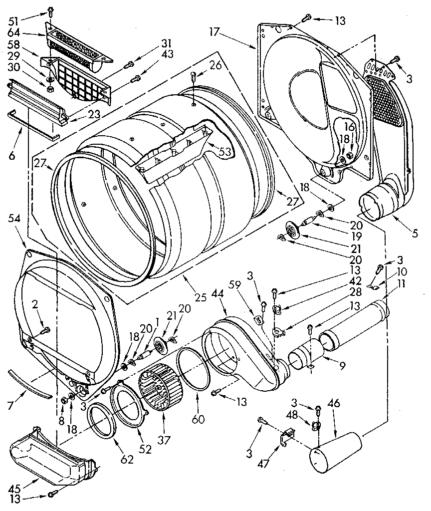 Kenmore 11087402100 upper and lower bulkhead diagram