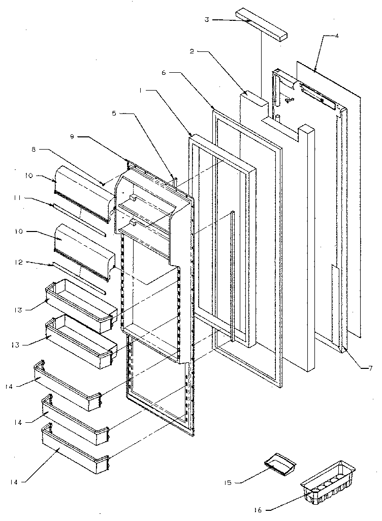 Kenmore 5969500910 refrigerator door diagram