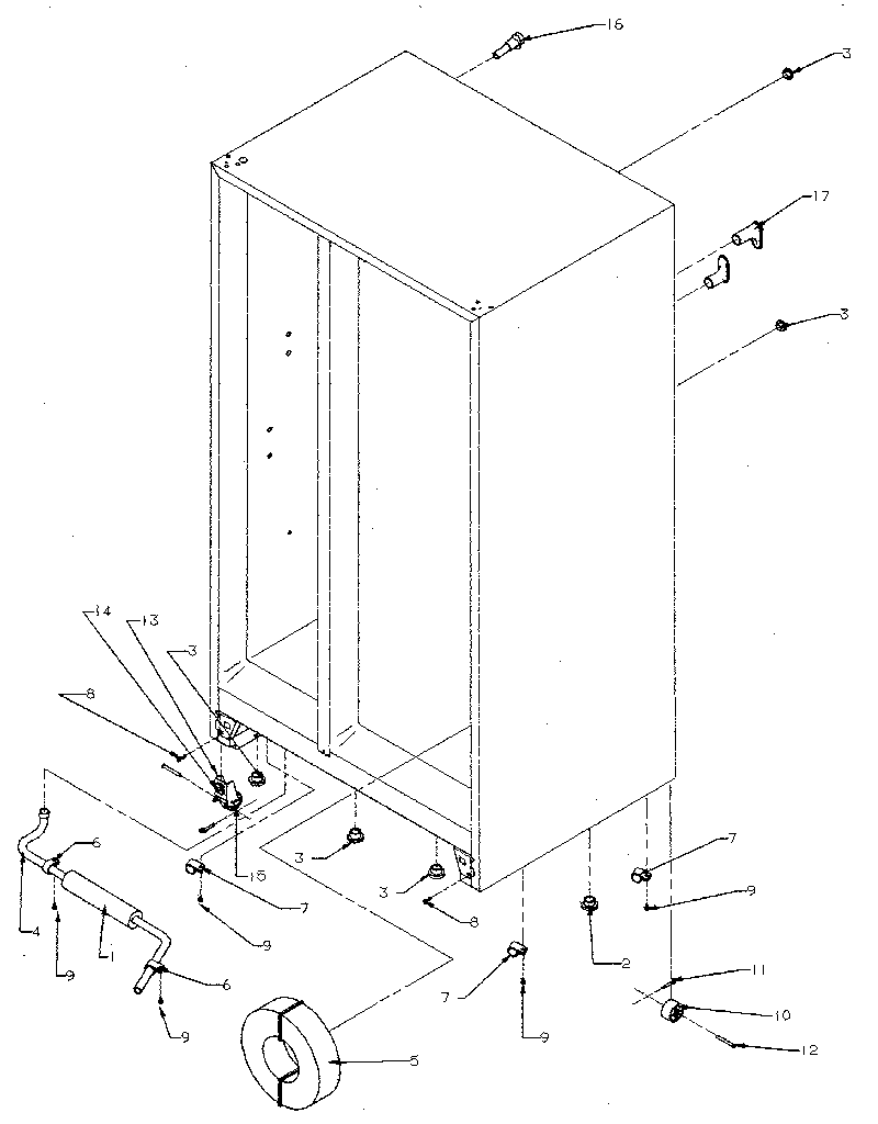 Kenmore 5969500910 drain and roller diagram