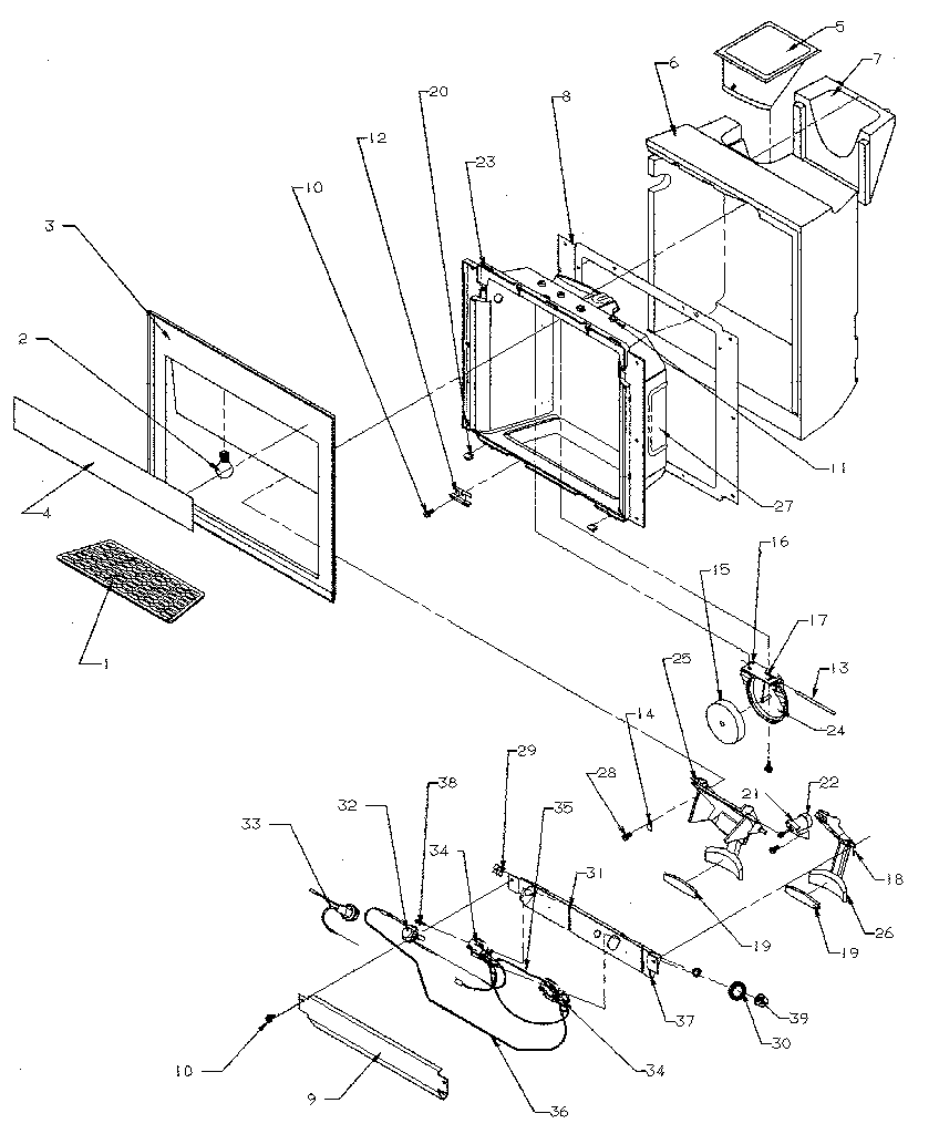 Kenmore 5969500910 ice and water cavity diagram