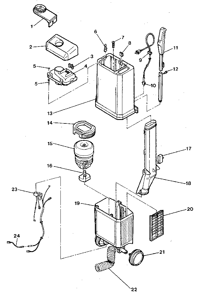 Electrolux 00066 cleaner housing assembly diagram