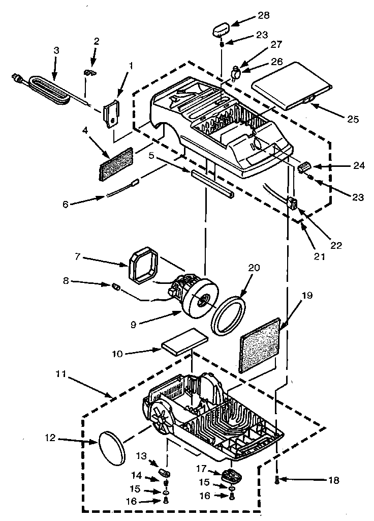 Eureka 3921A power-team canister diagram