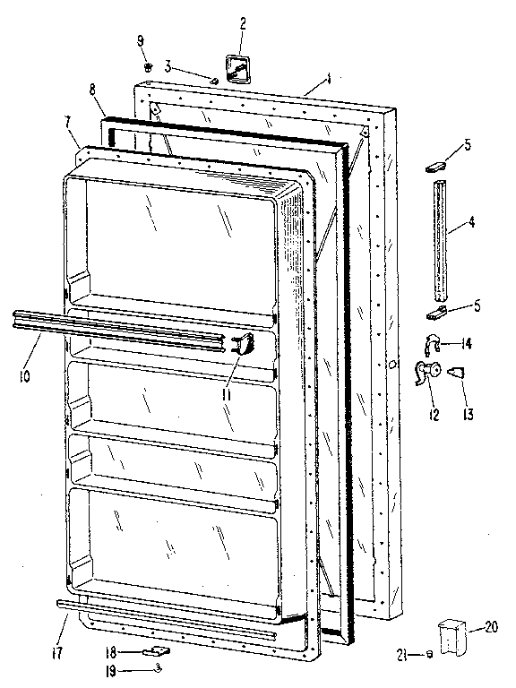 GE CAF16DLC door diagram