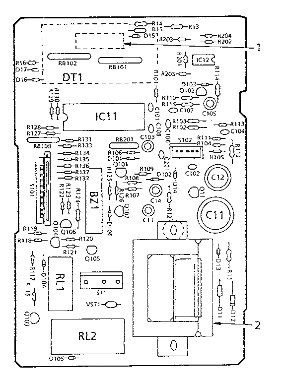 Kenmore 5678841880 control circuit board (part no. 14611) diagram
