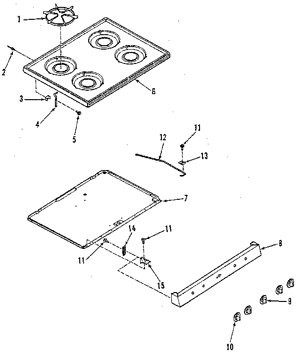 Kenmore 9117178812 main top diagram