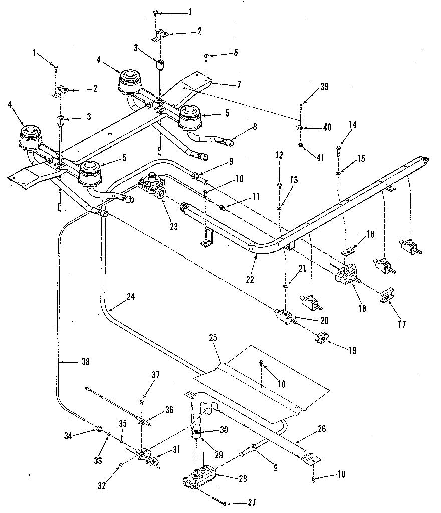 Kenmore 9117178812 burner section diagram