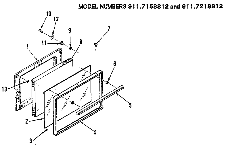 Kenmore 9117178812 oven door diagram