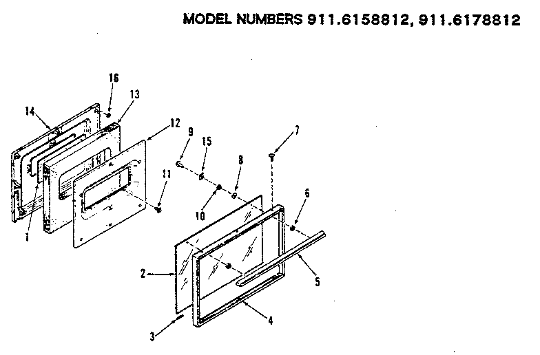 Kenmore 9117178812 oven door diagram