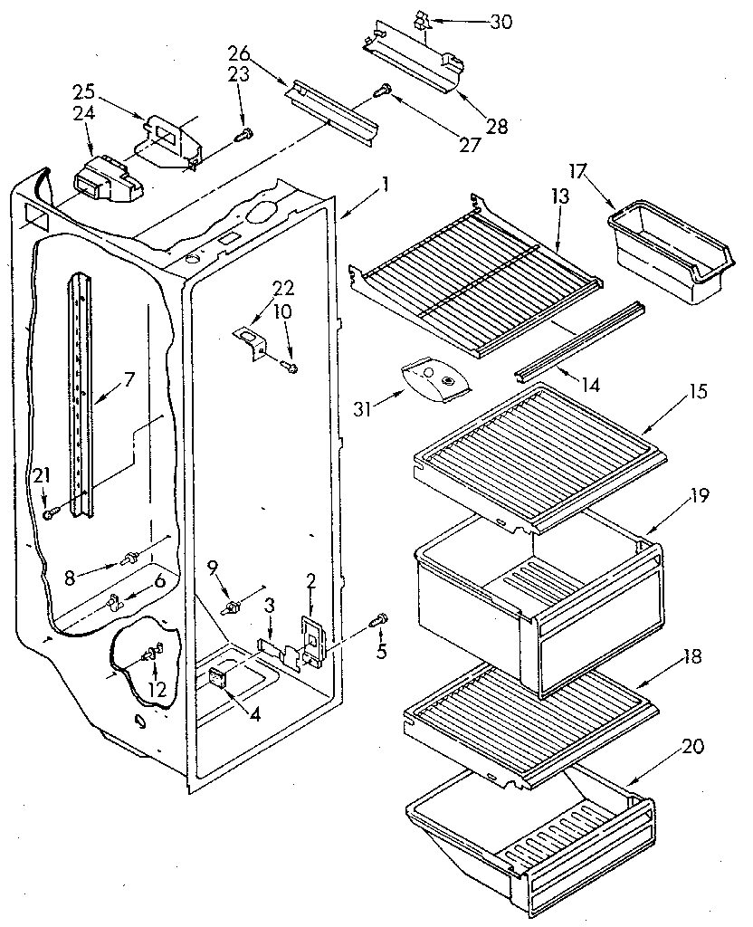 Kenmore 1069510482 refrigerator liner diagram
