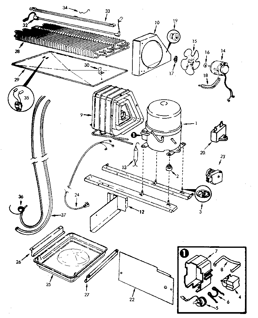 GE TBXS19BLC unit compartment & system diagram