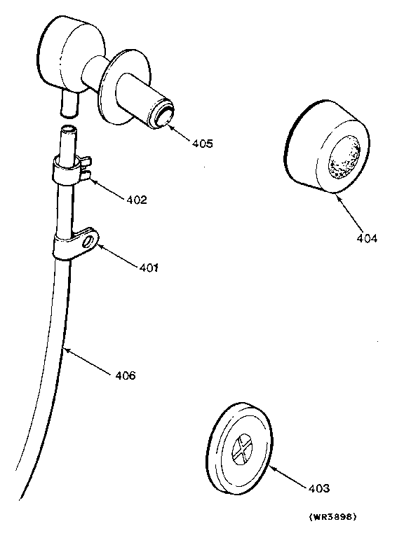 GE TBXS19BLC icemaker water entry diagram