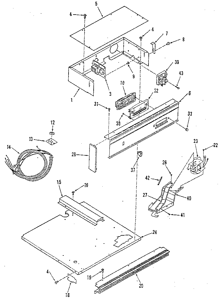 Kenmore 9114088816 control panel section diagram