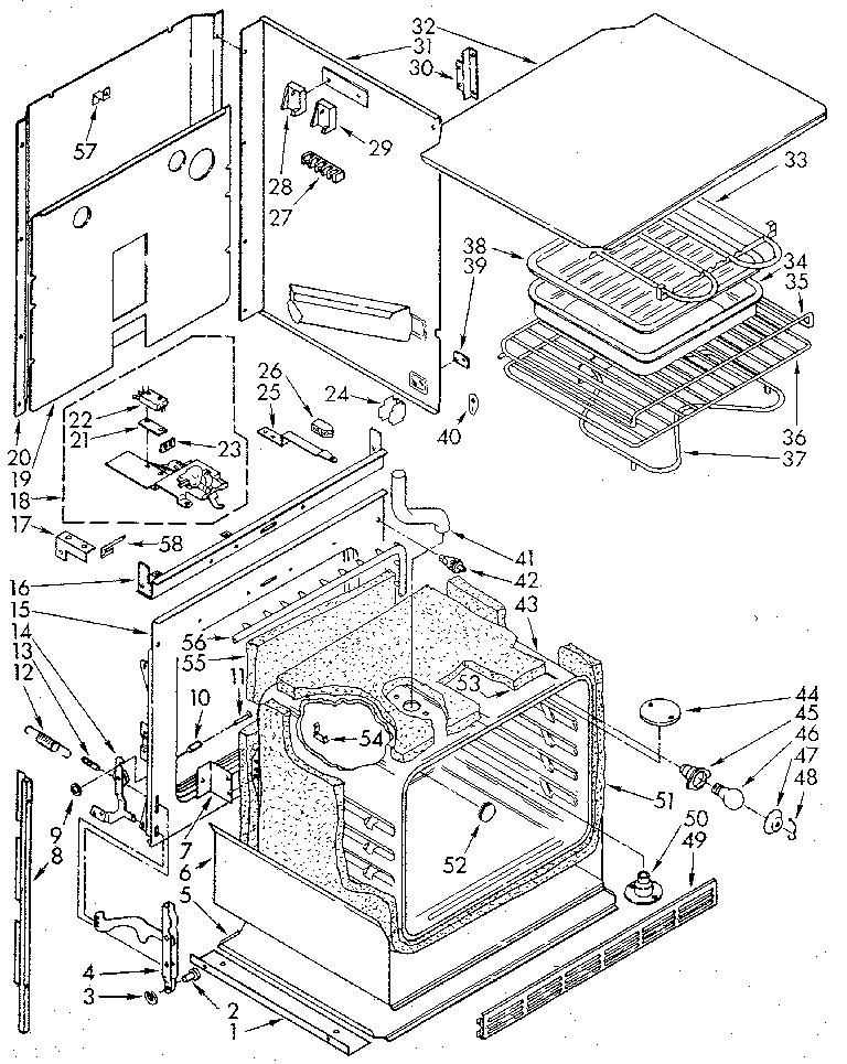 Kenmore 6654428990 upper oven diagram