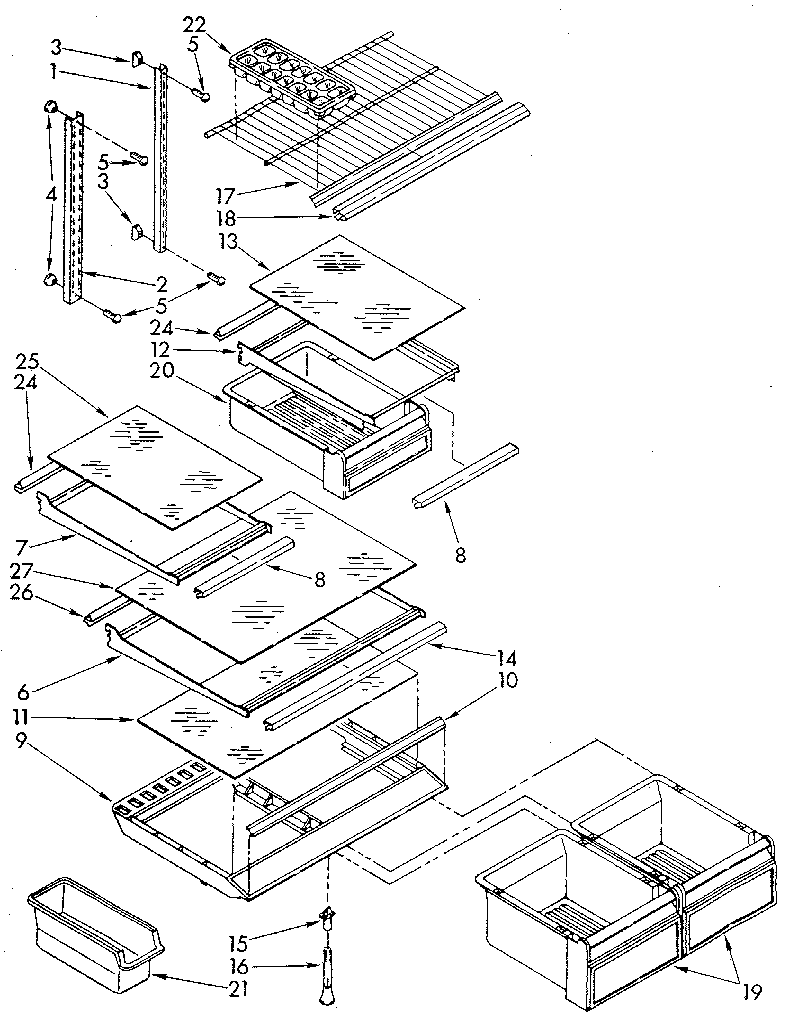 Whirlpool ET18GKXSN0B shelf diagram