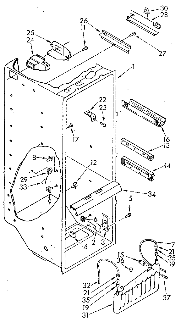 Whirlpool ED25DWXTW04 refrigerator liner diagram