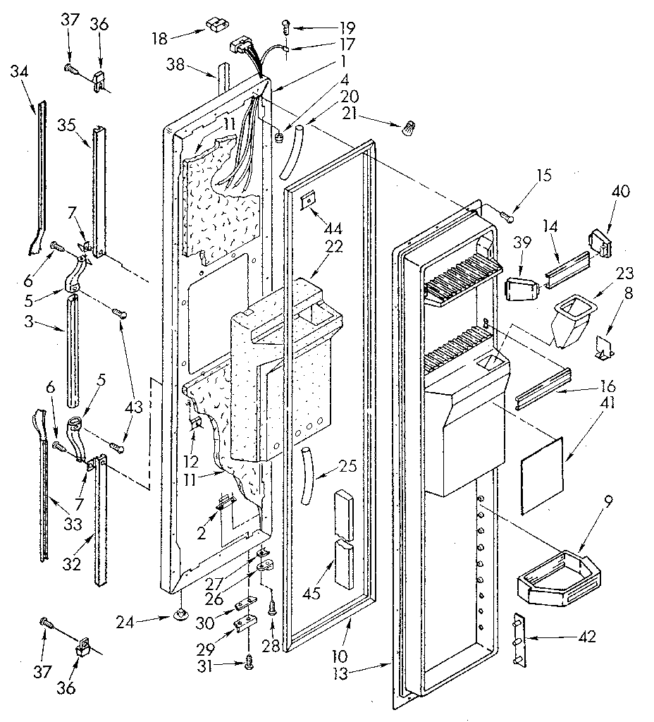 Whirlpool ED25DWXTW04 freezer door diagram