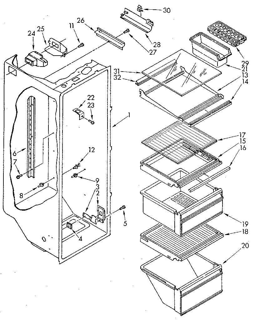 Whirlpool ED20PKXSM03 refrigerator liner diagram