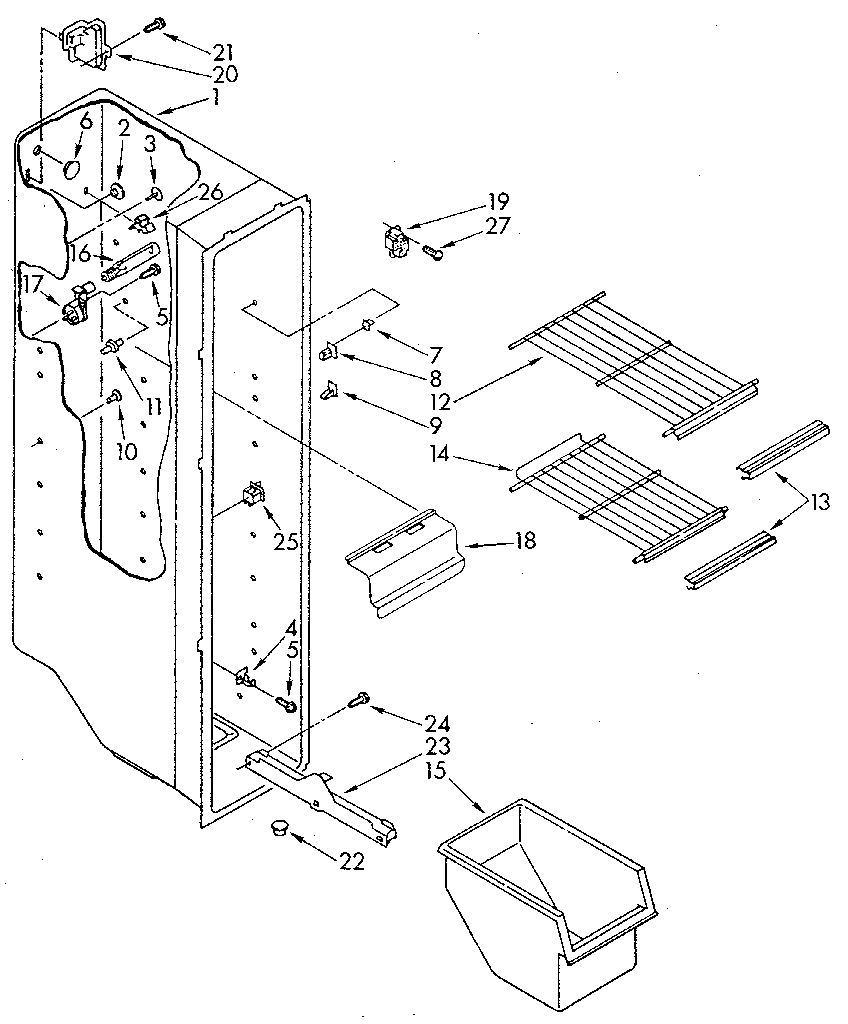 Whirlpool ED20PKXSM03 freezer liner diagram