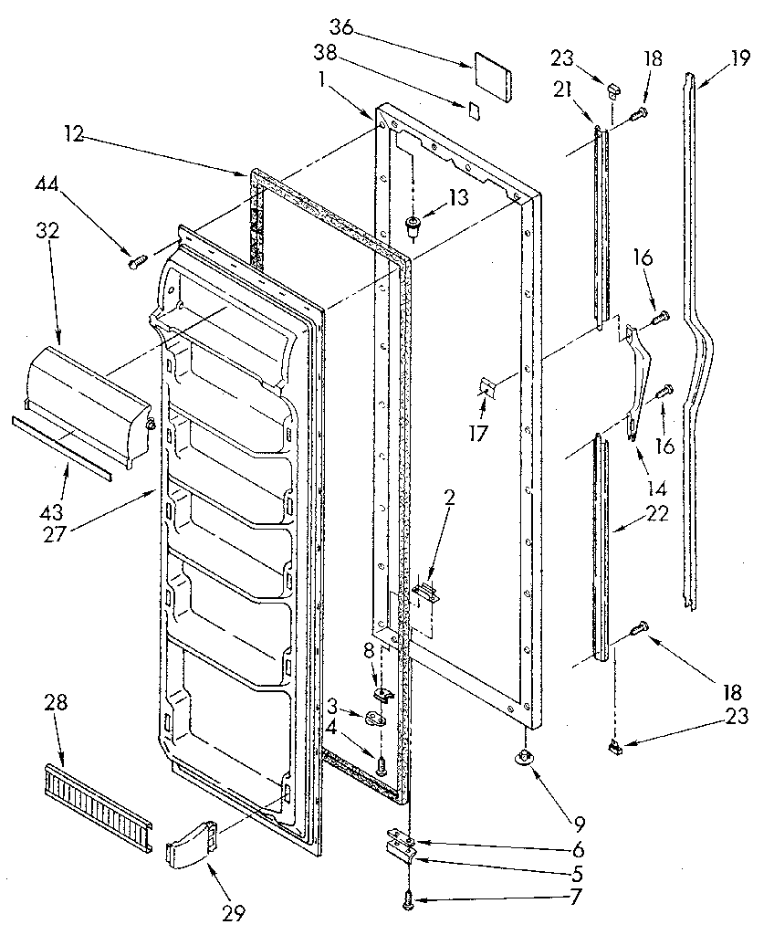 Whirlpool ED20PKXSM03 refrigerator door diagram