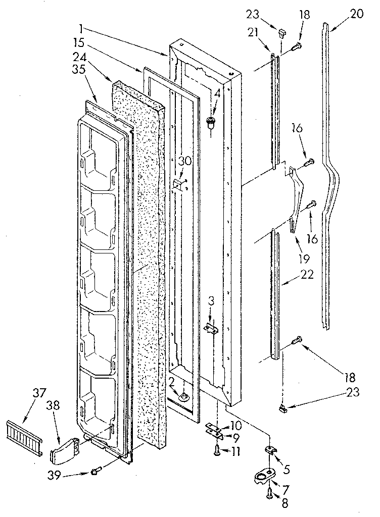 Whirlpool ED20PKXSM03 freezer door diagram