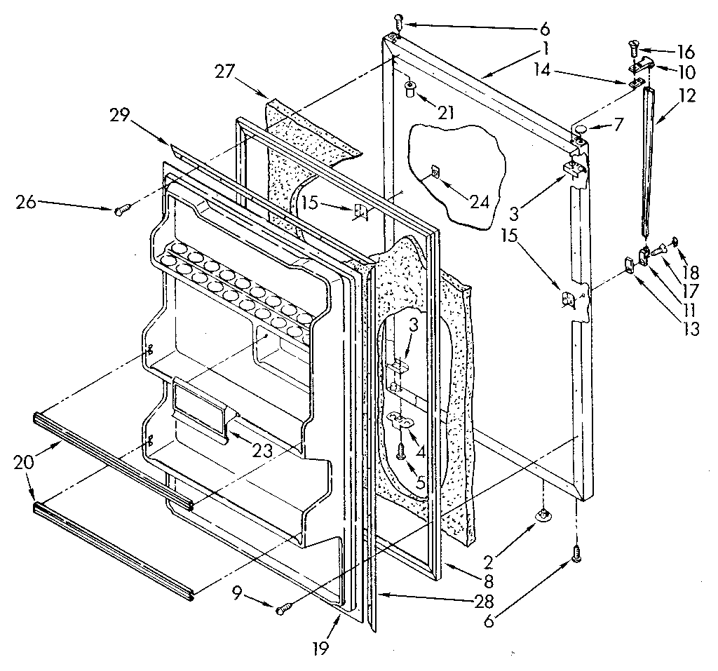 Whirlpool ET18JKYSG07 refrigerator door diagram