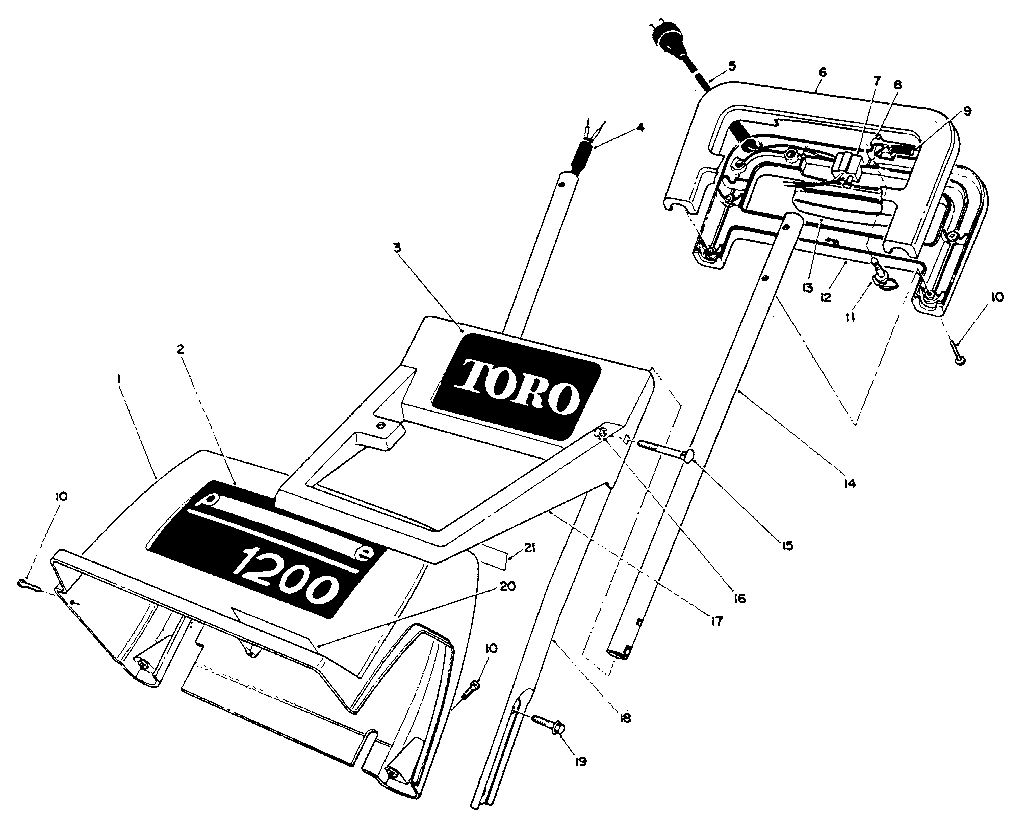 Toro 38005 handle assembly diagram