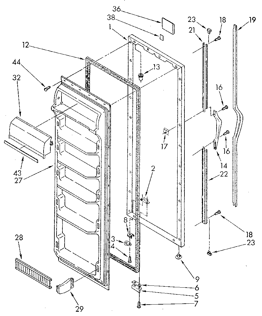 Whirlpool ED20AKXSW03 refrigerator door diagram