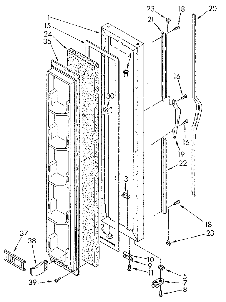 Whirlpool ED20AKXSW03 freezer door diagram