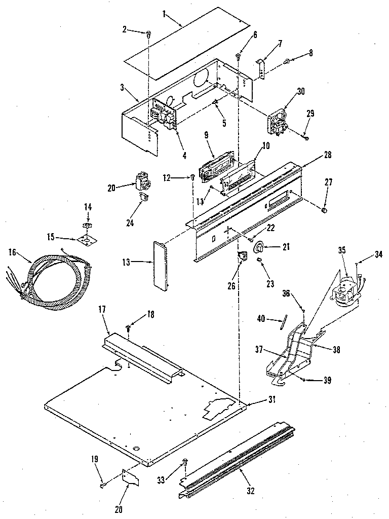 Kenmore 9114238896 control panel diagram