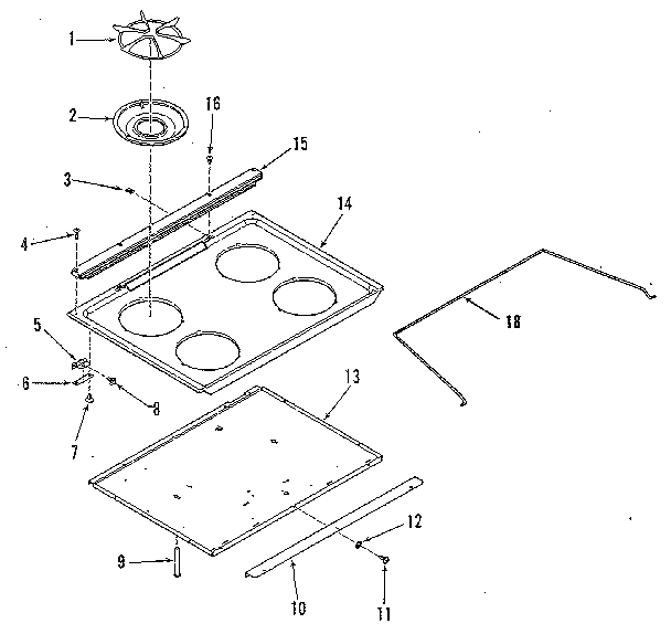 Kenmore 9113548813 main top diagram