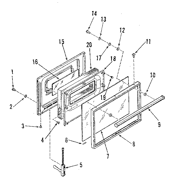 Kenmore 9113548813 oven door diagram