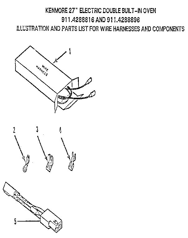 Kenmore 9114288816 wire harnesses and components diagram
