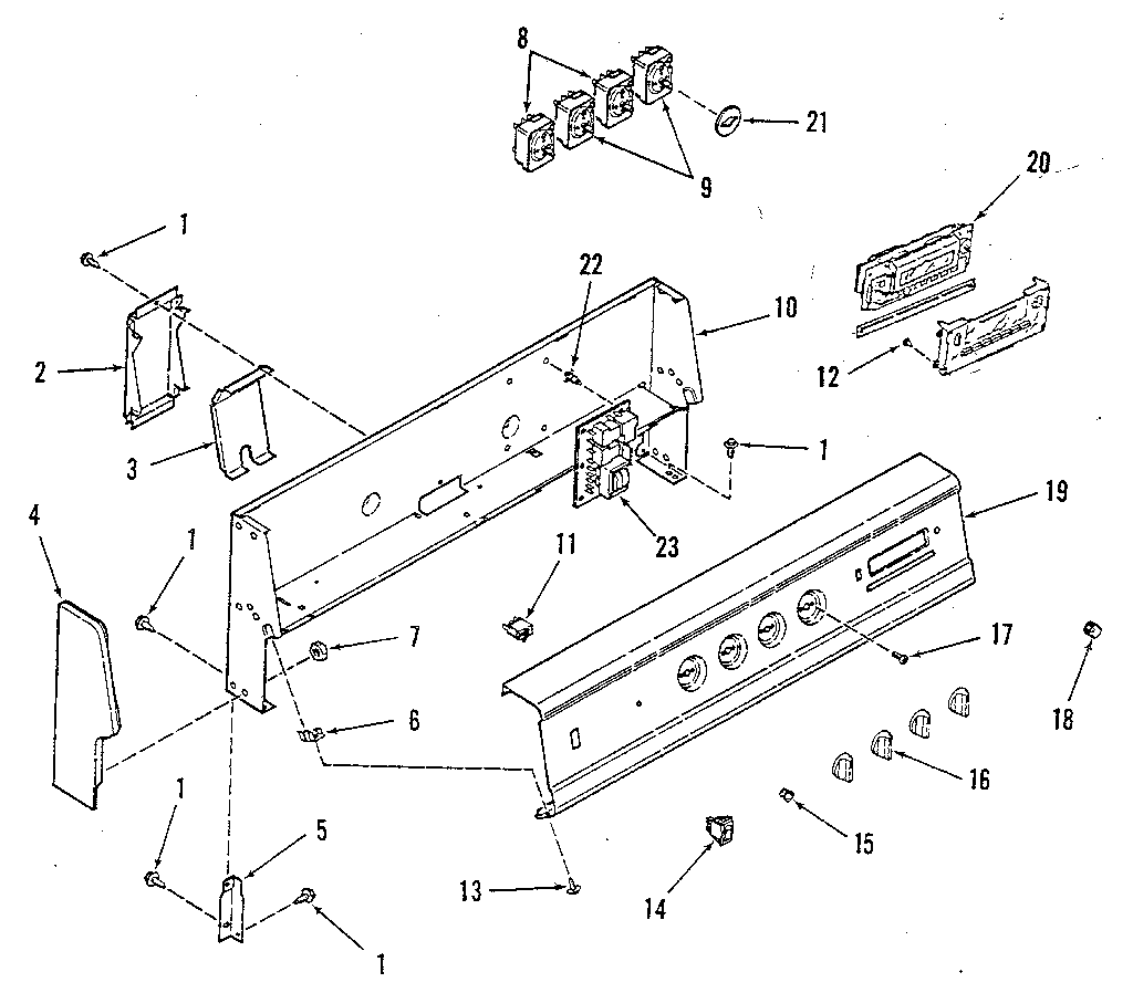 Kenmore 9119348811 backguard section diagram