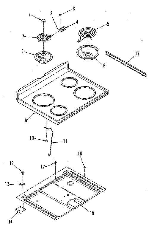 Kenmore 9119348811 main top section diagram