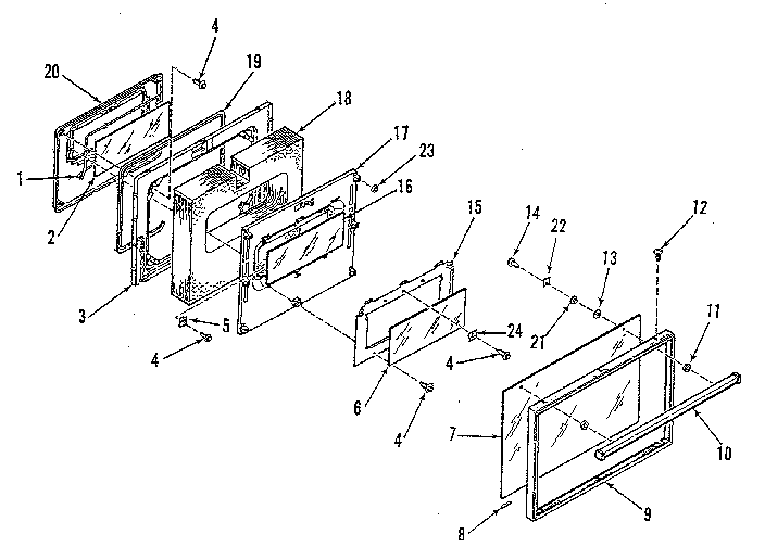 Kenmore 9119348811 oven door section diagram