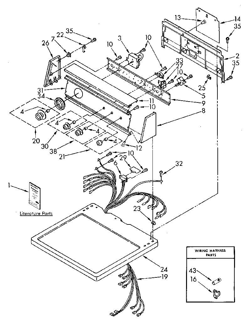 Kenmore 11086982710 top and console diagram