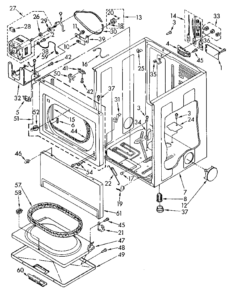 Kenmore 11086984310 cabinet diagram