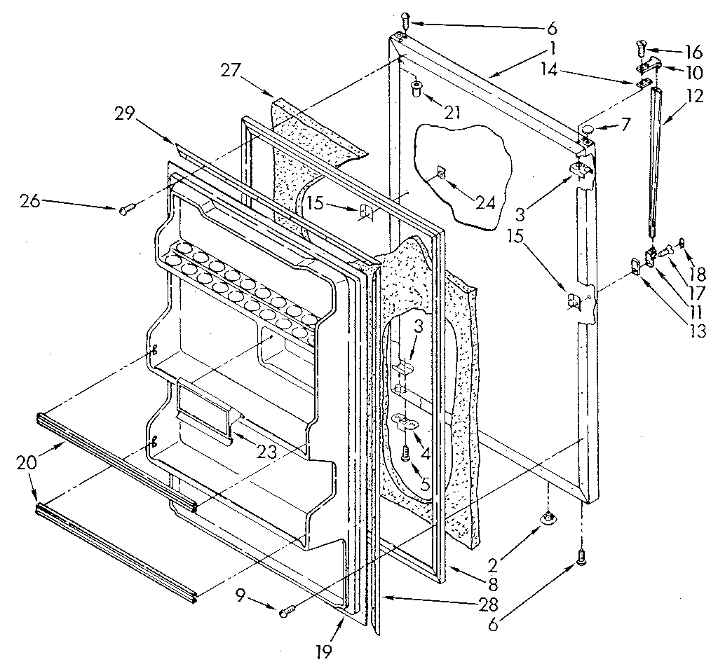 Whirlpool ET18JKXSG09 refrigerator door diagram
