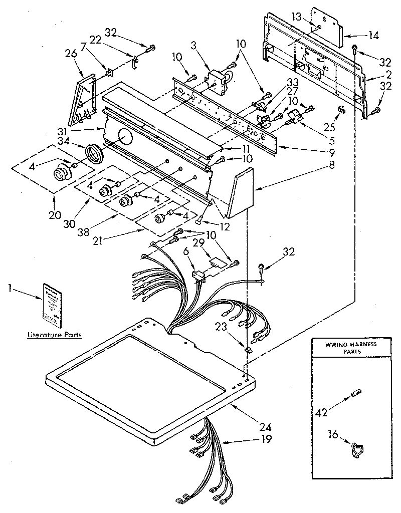 Kenmore 11086983310 top and console diagram