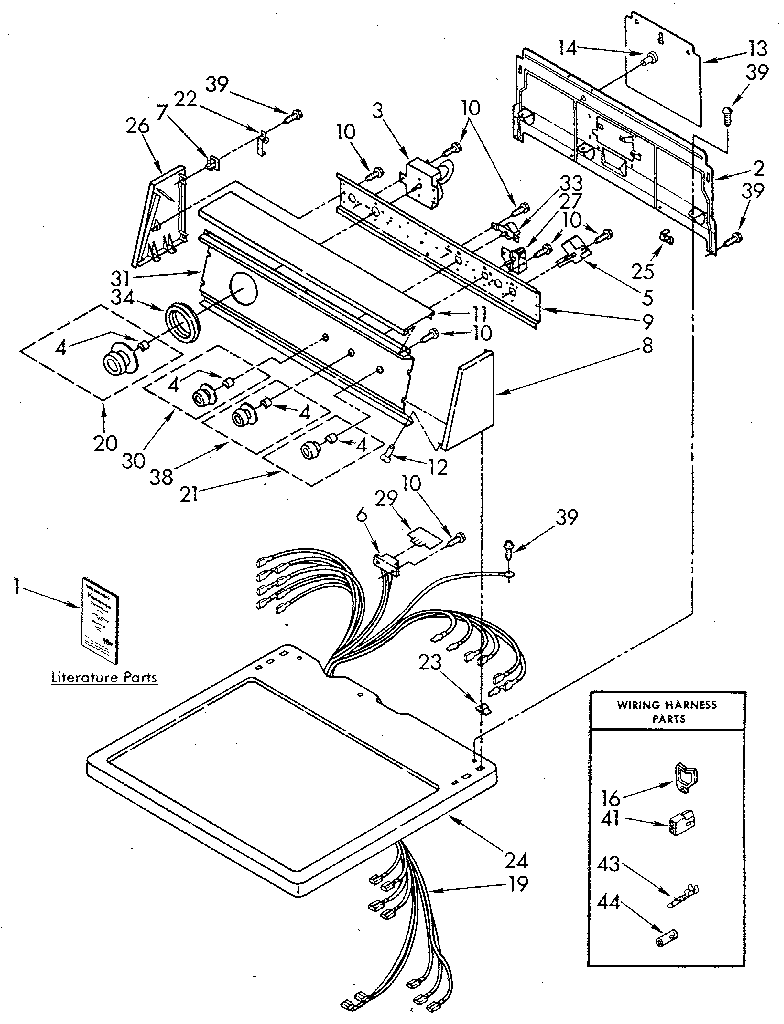 Kenmore 11087982310 top and console diagram