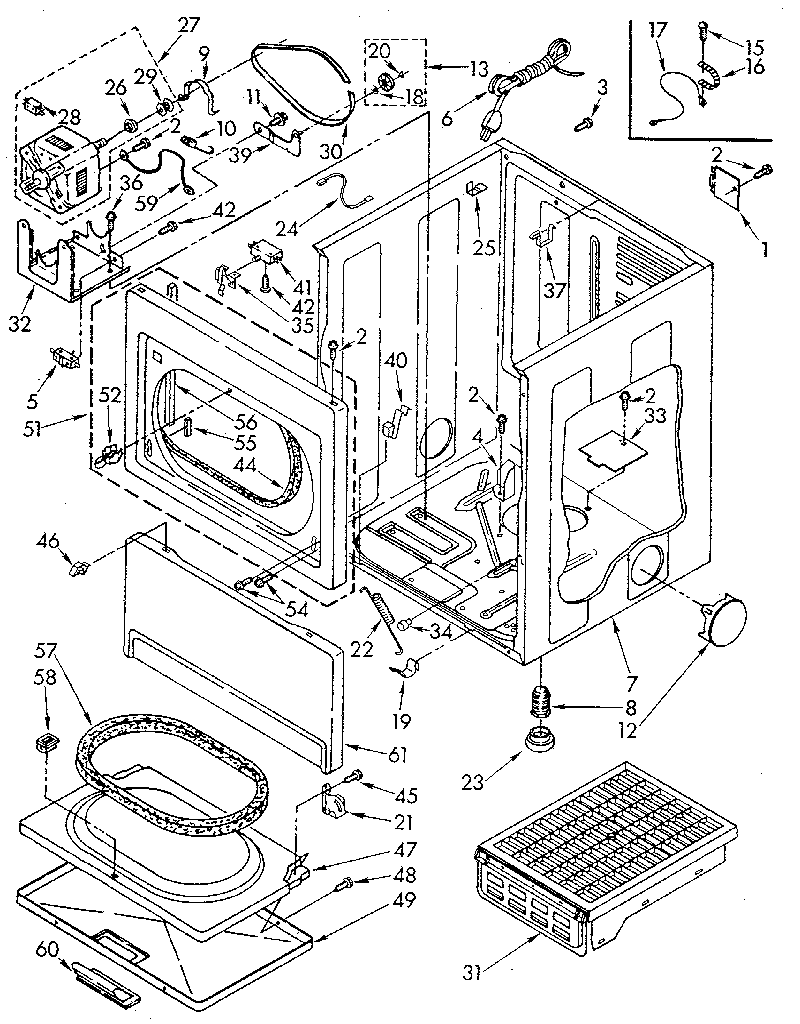 Kenmore 11087982310 cabinet diagram