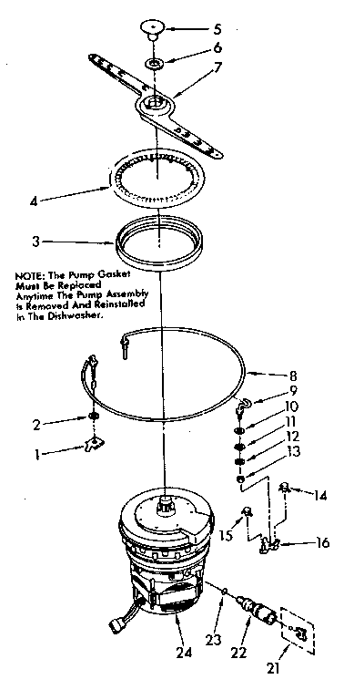Kenmore 6651779580 heater, pump and lower sprayarm diagram
