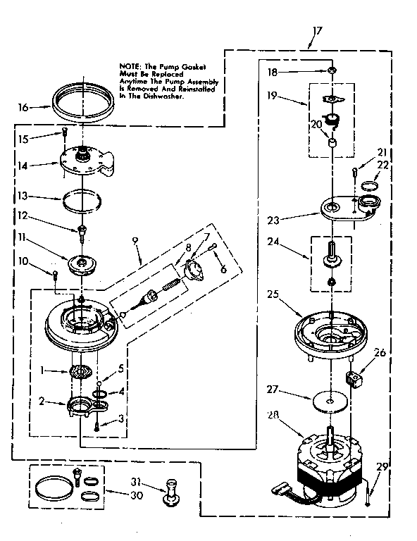 Kenmore 6651779580 pump and motor diagram
