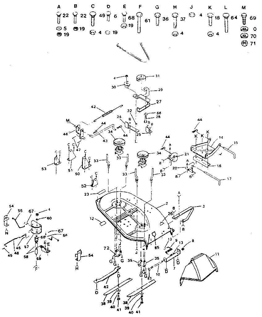 Craftsman 917254623 38" mower diagram
